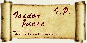 Isidor Pučić vizit kartica